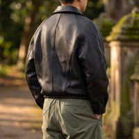 Men's Leather Zip Jacket – Structured Collared Layer for Spring/Fall 3