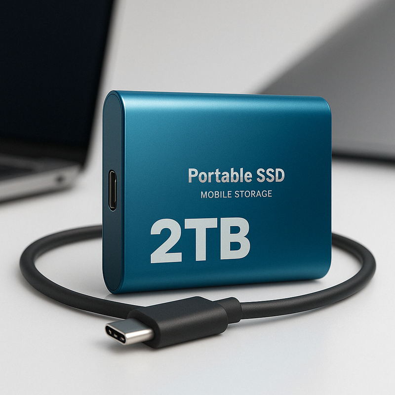 Portable High-Speed SSD Storage, USB-C 1050MB/s (2TB) 1