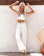 Damen-Leinenhose mit hoher Taille – Sylvie