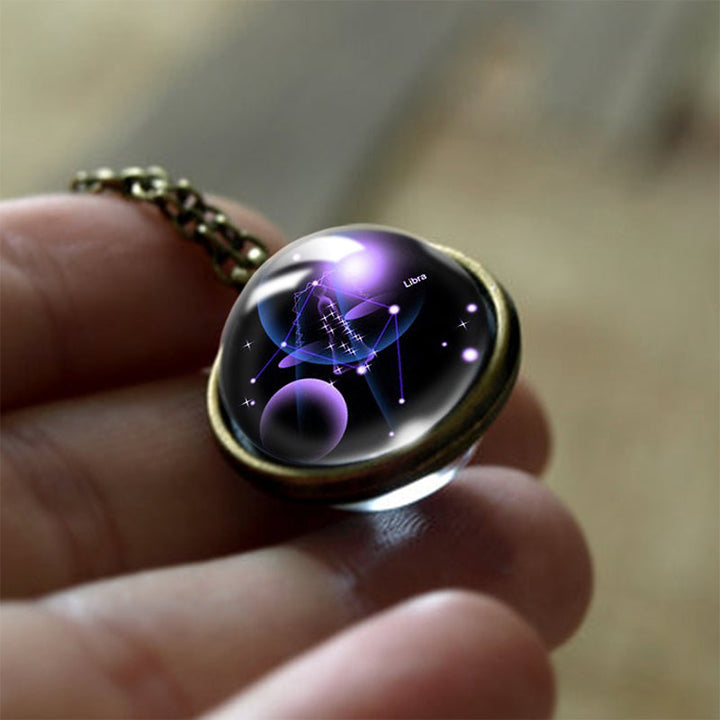 Glass 12 Zodiac Sign Protective Pendant - Sofia