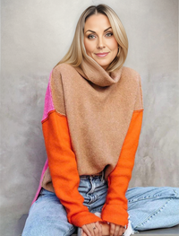 Beeindruckender Color-Block Strickpullover - AutumnVibe