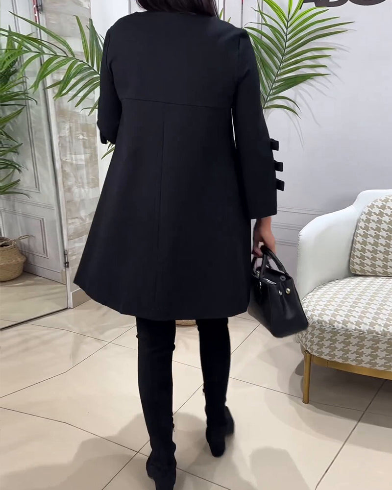 Lässiges schwarzes Kleid mit langen Ärmeln - Nora