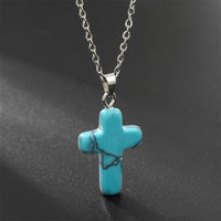 Halskette mit Kreuz aus Natürlichen Edelsteinen - Seraphina