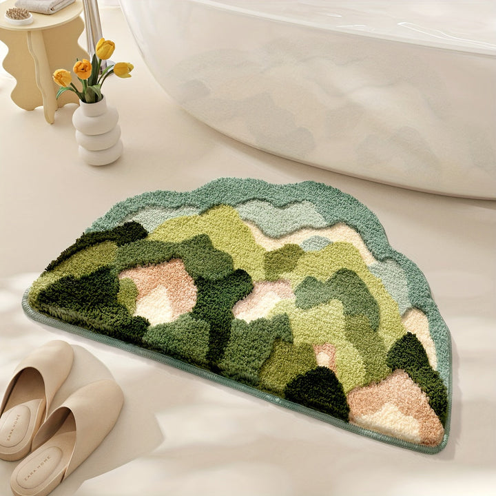 Luxury Bath Mat with Floral Pattern, Extra Soft and Absorbent - Florina