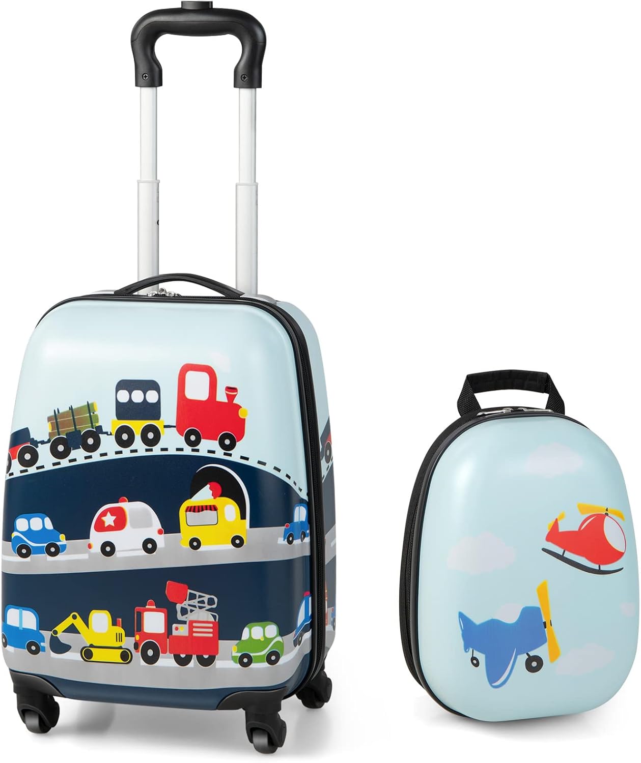 Children's Suitcase Set | 2-Piece | Hard Shell | Wheels | Light | Print ...