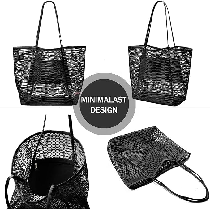 Faltbare Mesh-Strandtasche mit Innentasche