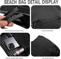Faltbare Mesh-Strandtasche mit Innentasche