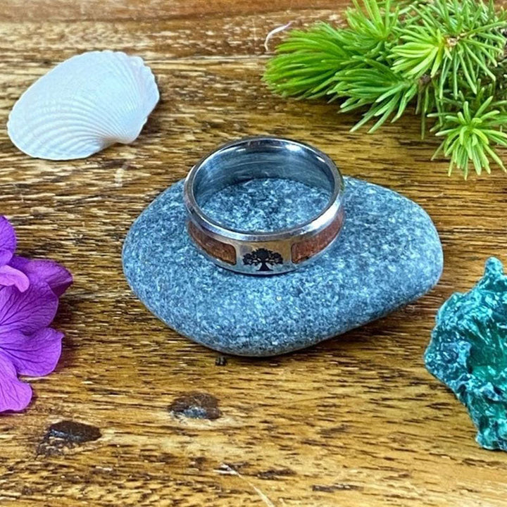 Stilvoller Lebensbaum-Ring aus Edelstahl für Damen - Elina