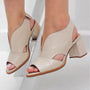 Damen Ledersandalen mit Absatz und bequemem Fußbett – Selina