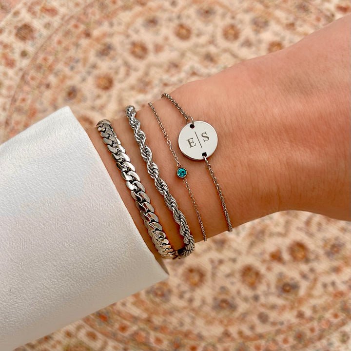 Ronde Edelsteen Geboortesteen Armband