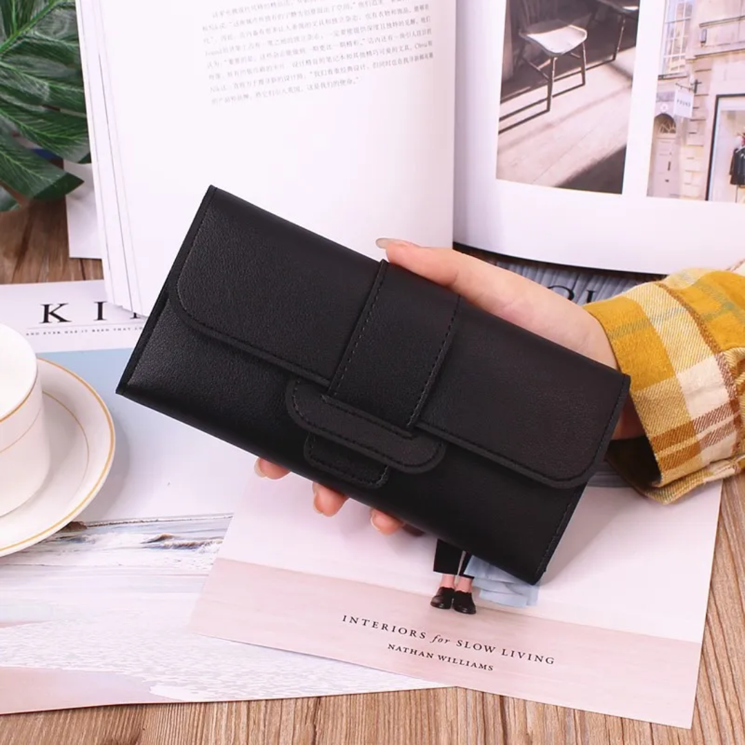 Minimalistische Lange Leder Geldbörse | Einfach & Trendy