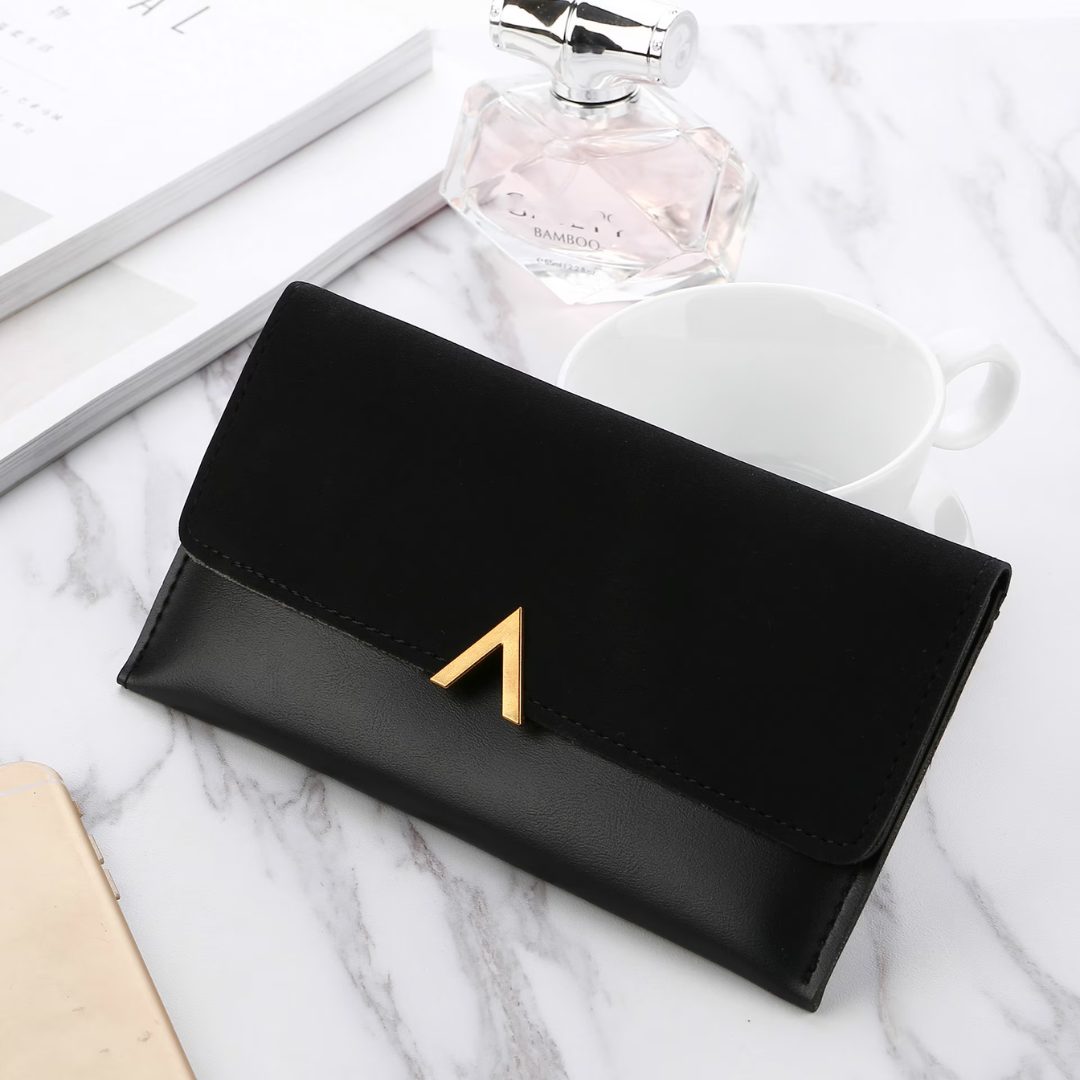 Veloursleder Geldbörse | Groß & Modern