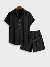 Herren Corduroy Sommer-Set mit Knopfverschluss – Sven