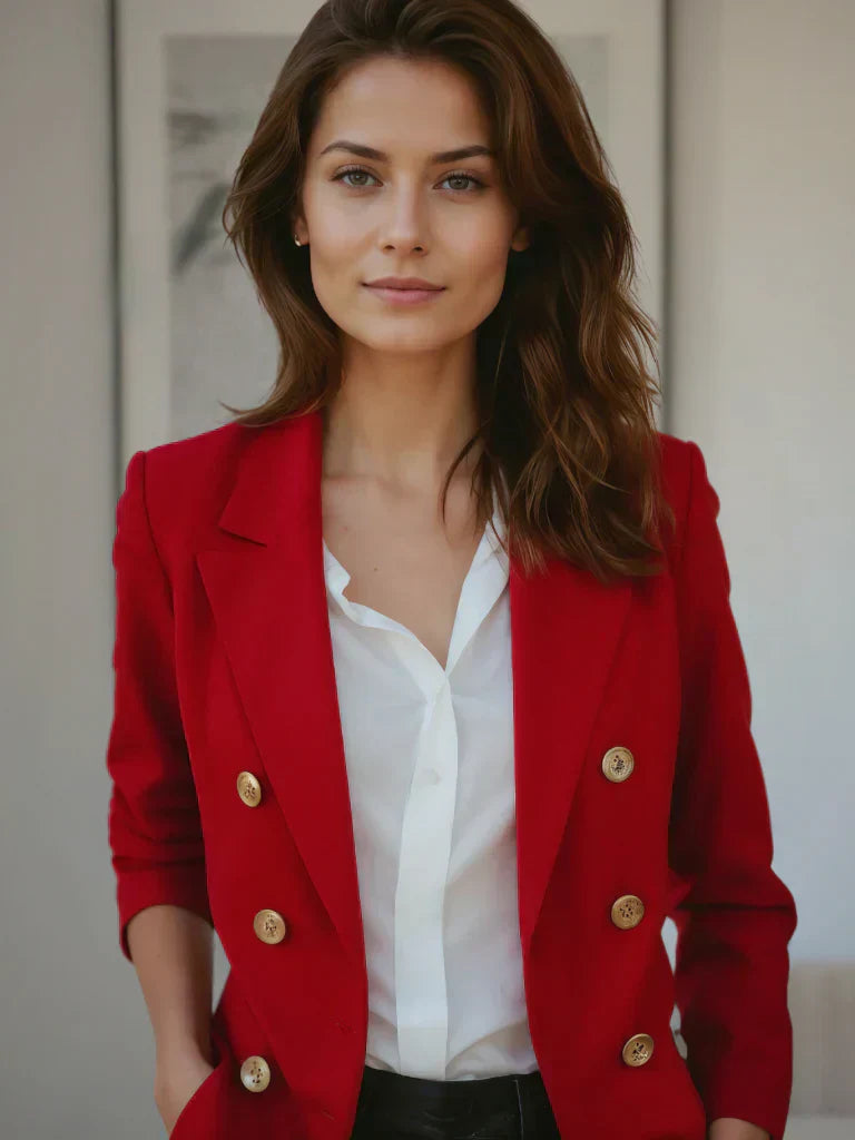 Trendy Lichte Damesblazer met Getailleerde Pasvorm - Riana