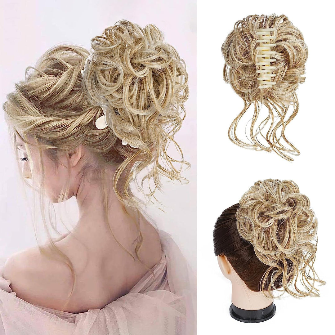 Clip with Hair Extension for Wavy Bun – CurlClip
