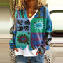 Trendige Patchwork Damenjacke mit Knöpfen - Elise