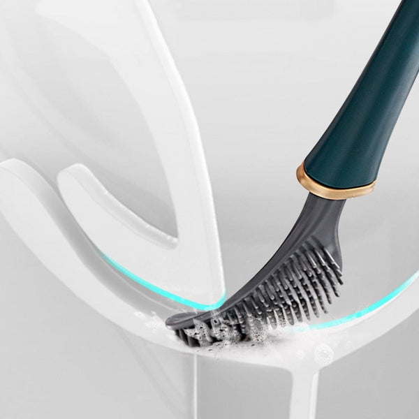 Silikon-Toilettenbürste mit Wandhalter & Tropfenauffang – Clevora
