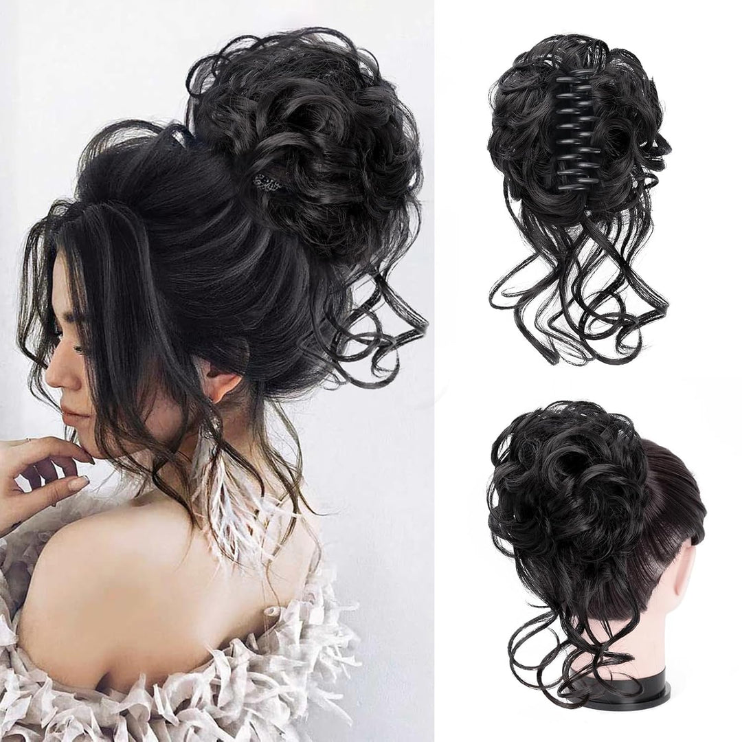 Clip with Hair Extension for Wavy Bun – CurlClip