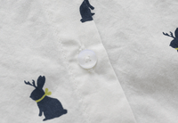 Playful shirt dress with rabbit print and lapel collar - Elina