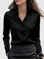 Women's Satin Long Sleeve Blouse - Polished Office Shirt 3
