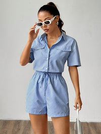 Trendy dames jumpsuit met korte mouwen voor de zomer - StreifenFrisch