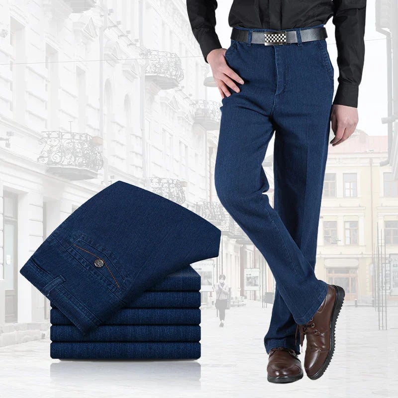 Herrenjeans mit hoher Taille und geradem Bein – Tobias