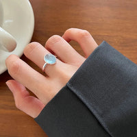 Aquamarijn Zilveren Ring - Nerida