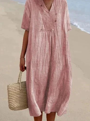 Cotton Linen Summer Dress - Aria