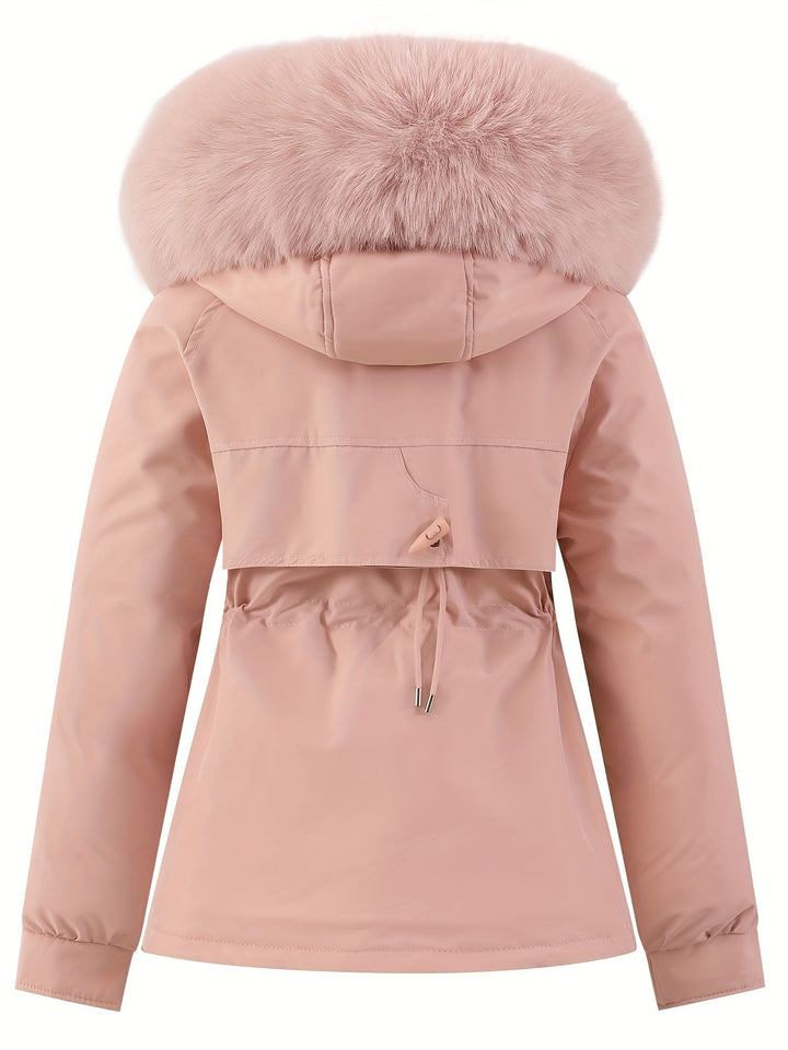 Damen Winterjacke mit Abnehmbarer Fellkapuze - Noëlle