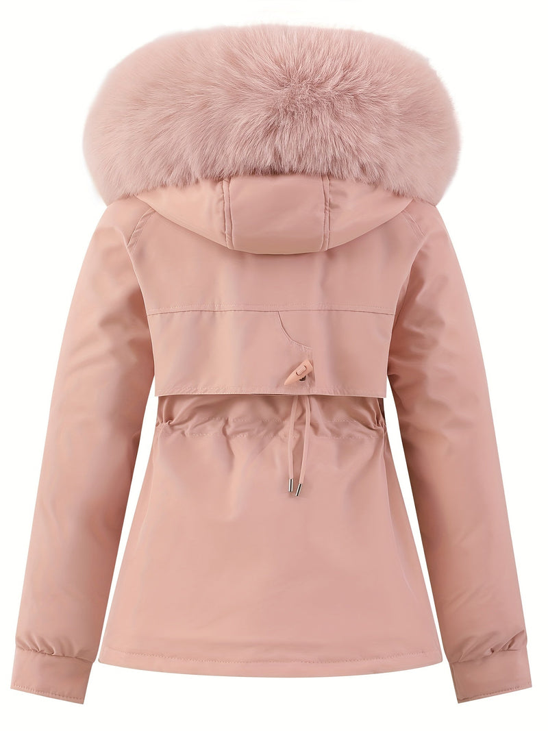Damen Winterjacke mit Abnehmbarer Fellkapuze - Noëlle