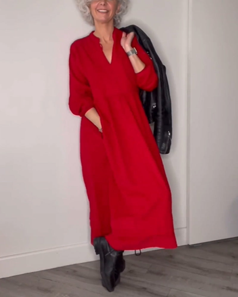 Klassisches Midikleid mit V-Ausschnitt - Eleanor