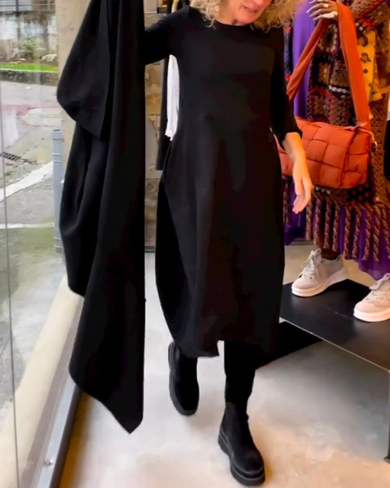 Klassisches schwarzes Midikleid - Sofia