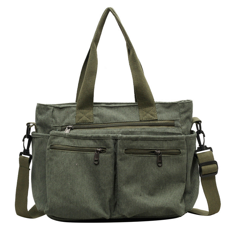 Trendige Cord-Schultertasche - VelvetVogue