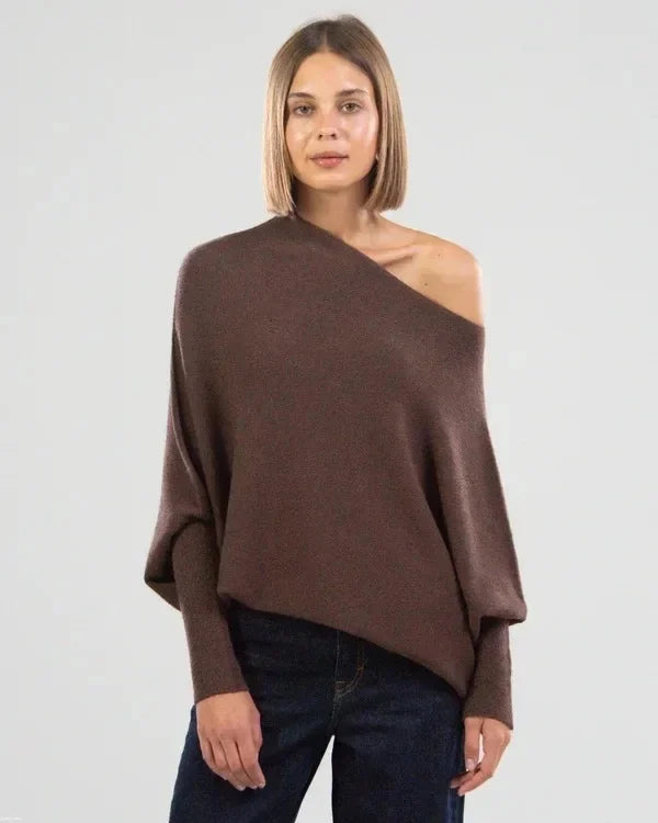 Asymmetrischer Oversized Damenpullover - Sophia