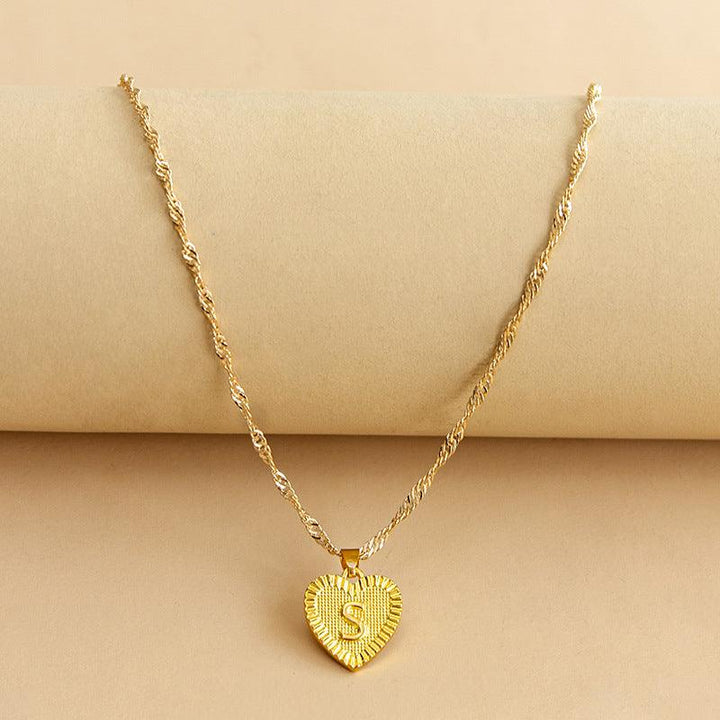 Goldene Initial Herz Anhänger Kette - Amara