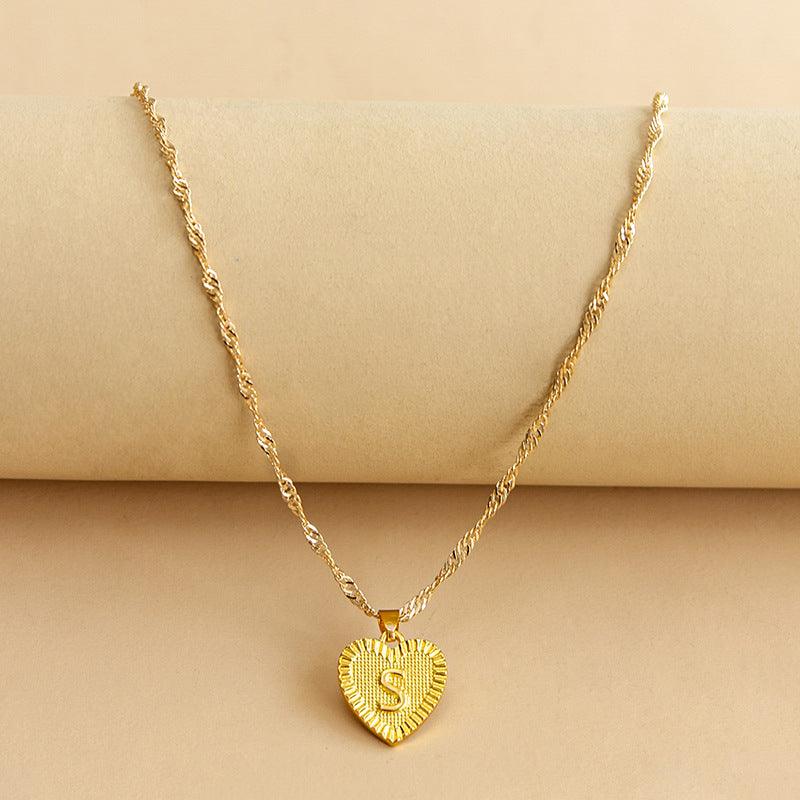 Goldene Initial Herz Anhänger Kette - Amara