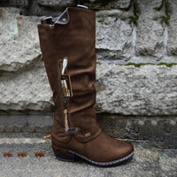 Bequeme hohe Stiefel mit Aufbewahrungsfach - Alina