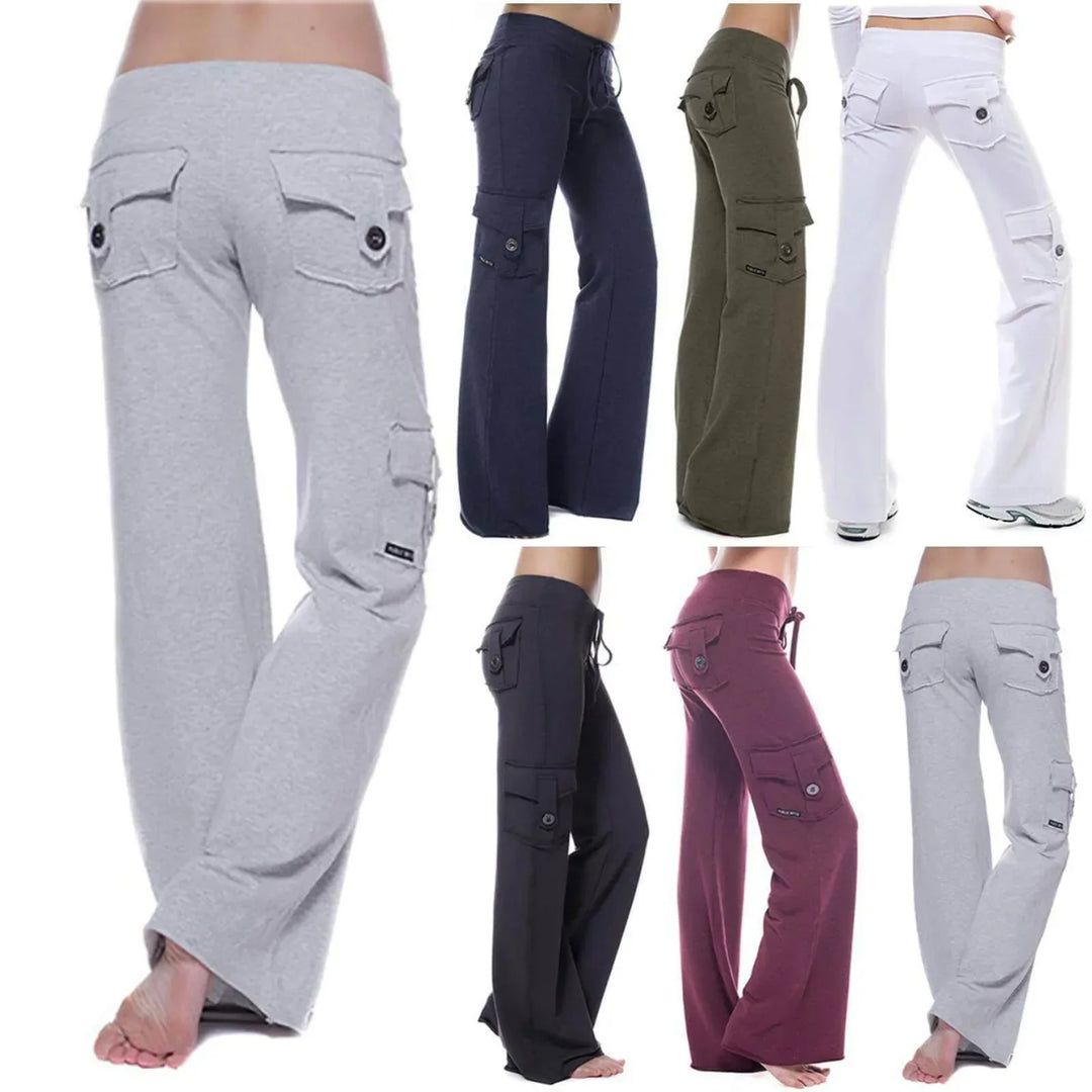 Damen Bootcut Cargohose mit Taschen - Isabella