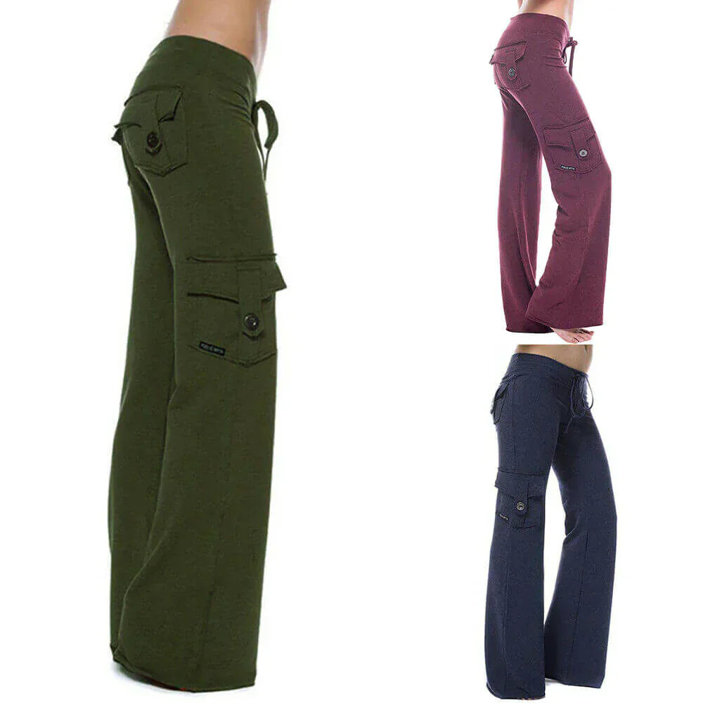 Damen Bootcut Cargohose mit Taschen - Isabella