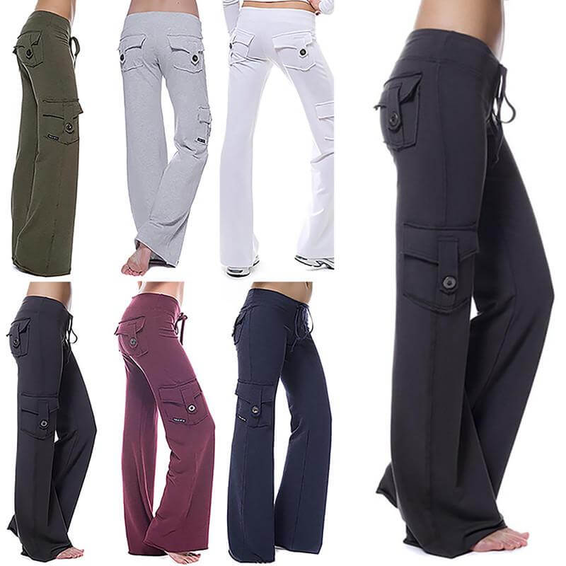 Damen Bootcut Cargohose mit Taschen - Isabella