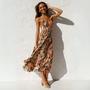 Sommerkleid mit Muster und offenem Rücken-Design – Elora
