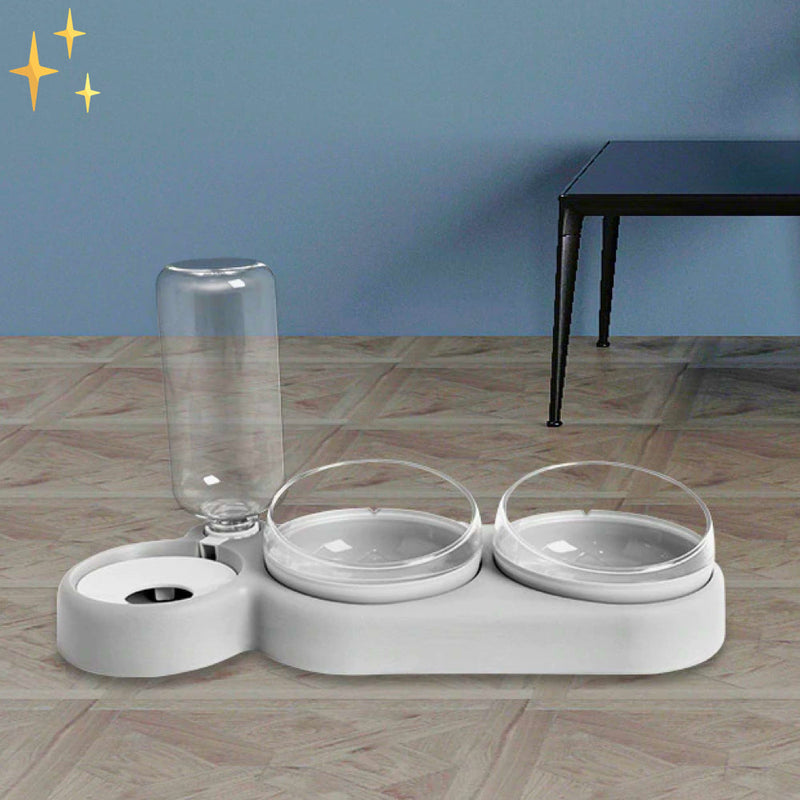 Double Feeding Bowl with Automatic Water Filler - HydraFeeder