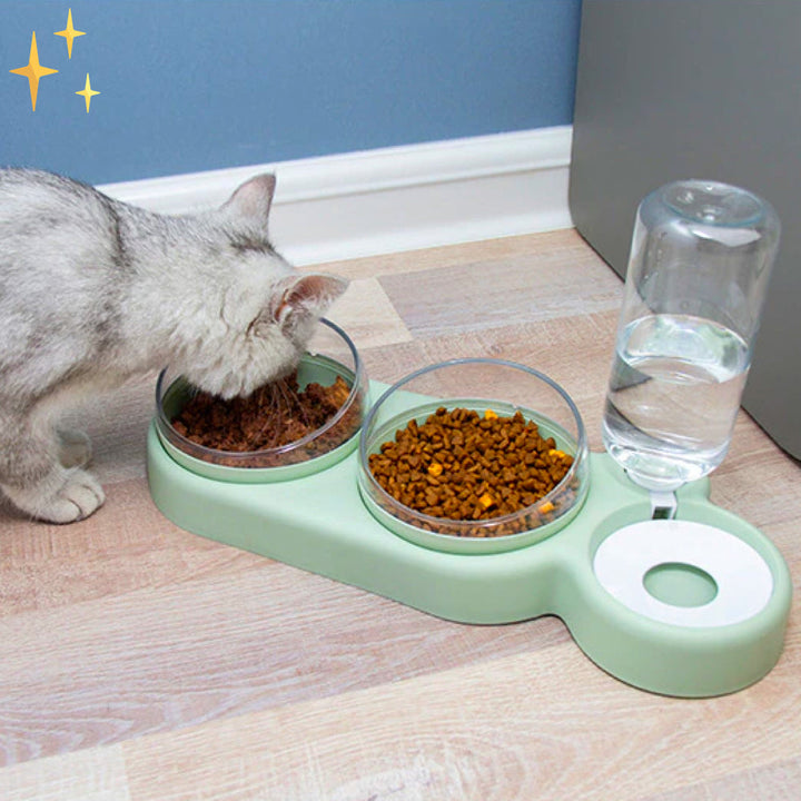 Double Feeding Bowl with Automatic Water Filler - HydraFeeder