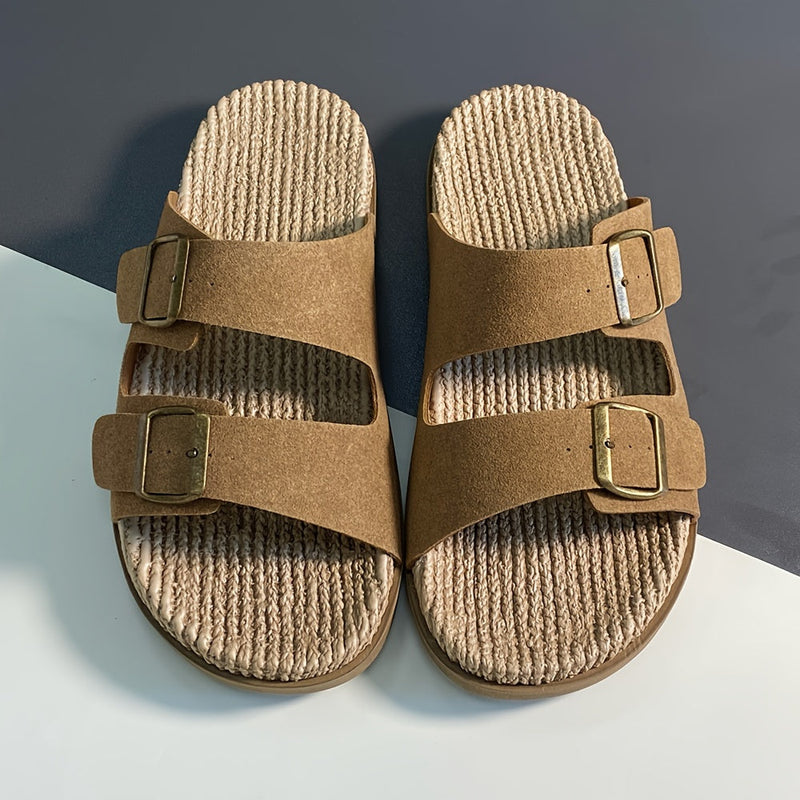 Stijlvolle heren zomer-slippers met verstelbare banden - GripStep