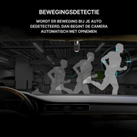 Silhouetten van een rennende persoon voor een auto bij bewegingsdetectie op een parkeerplaats 6