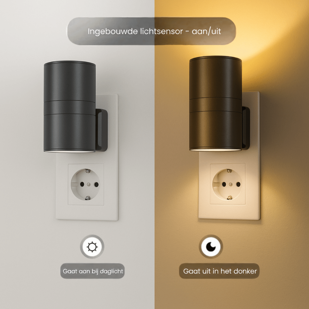 Vergelijking van de zwarte lamp uit bij daglicht en aan met warm licht in het donker 4