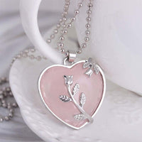 Stylish Heart-Shaped Rose Quartz Necklace - Amara