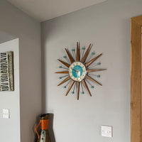 Mid-Century Handmade Wall Clock | Retro Wall Decor, Silent & Battery 6