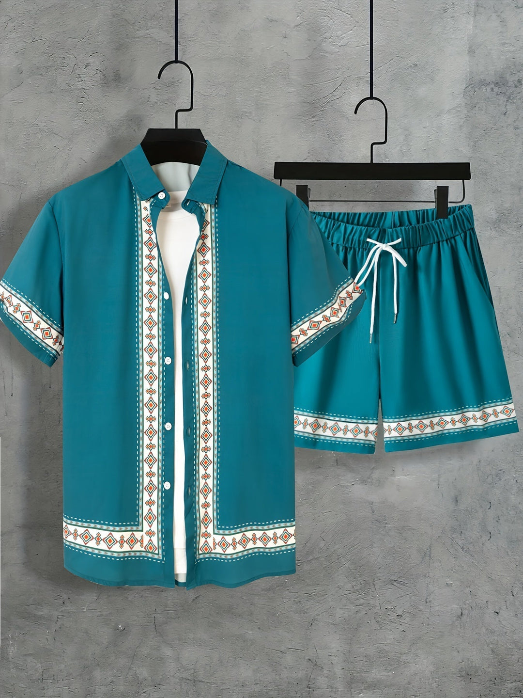 Zweiteiliges Boho-Sommer-Set Herren Hemd und Shorts Casual - Malik