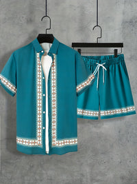 Zweiteiliges Boho-Sommer-Set Herren Hemd und Shorts Casual - Malik